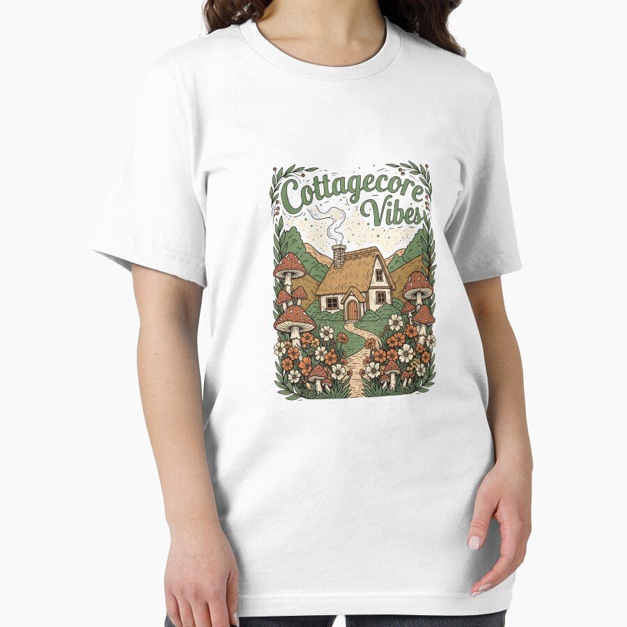 Cozy Cottage Illustration Tee by GeniePixel