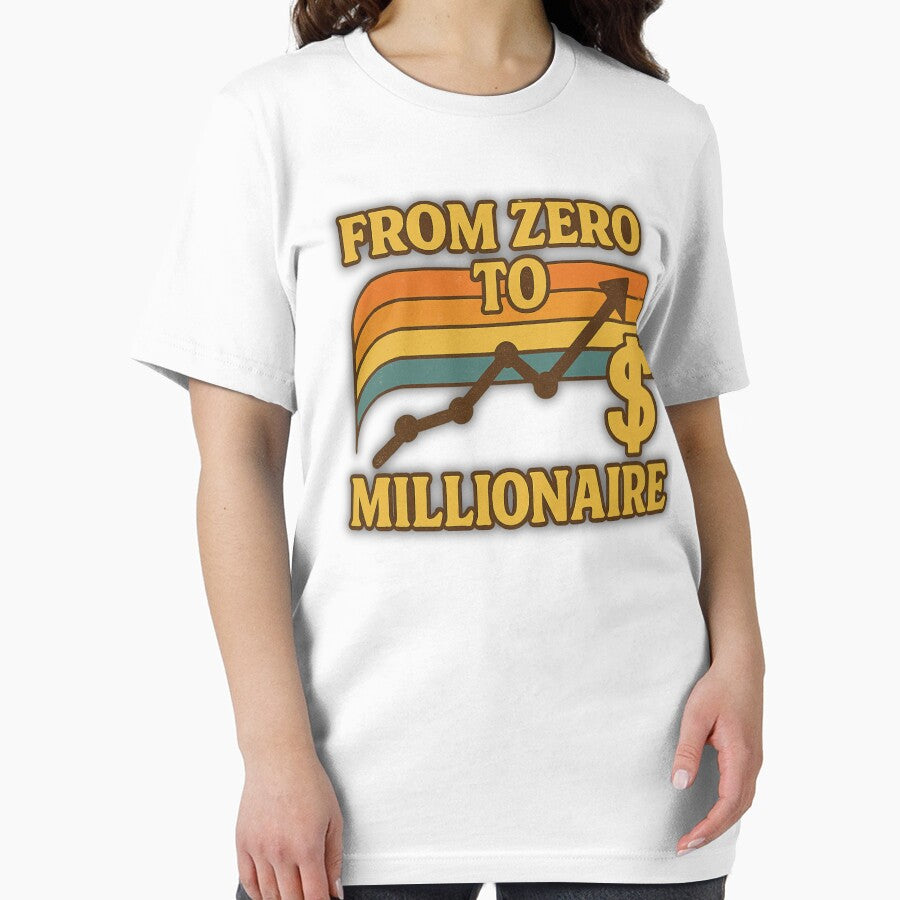 From Zero to Millionaire – Retro 70s/80s Wealth Grind Tee by GoQEvergreen