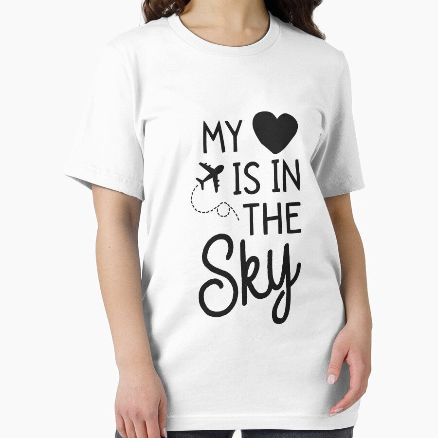 Flight Attendant Shirt For Women Mom My Heart Is In The Sky by 14thFloor