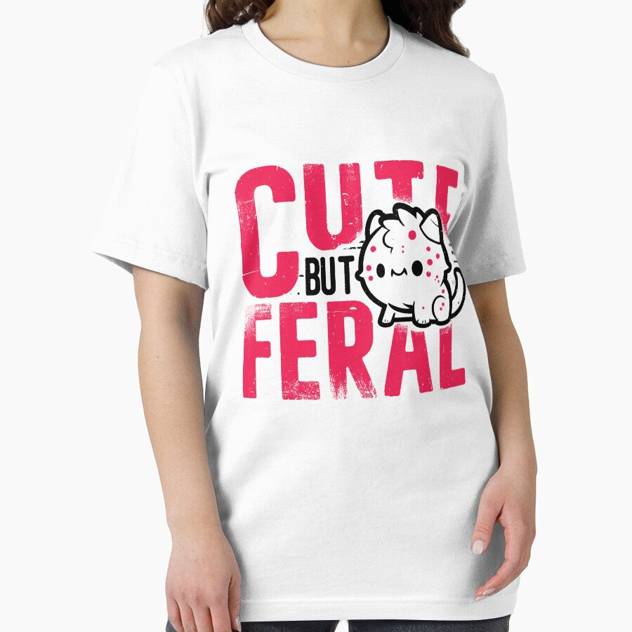 Cute But Feral monster T-Shirt, Cute Animal Graphic Tee, Funny cute monster Gift, Adorable Feral monster Design, Feral Girl Summer gift by KOURCHAL ART