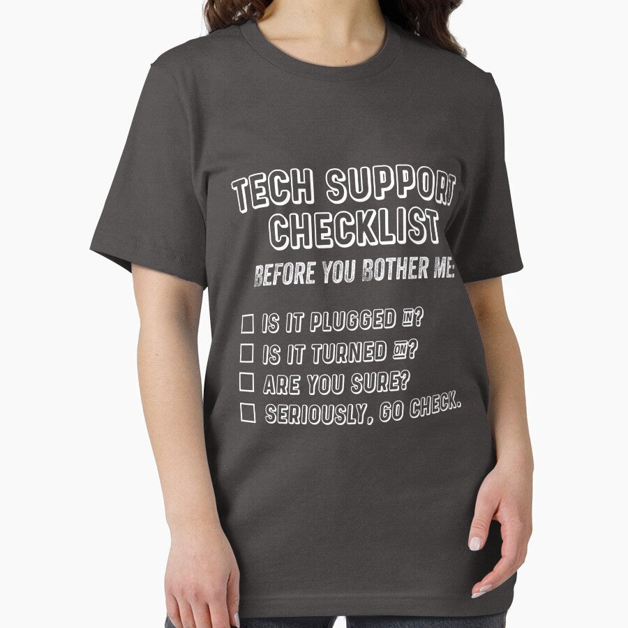 Tech Support Checklist Funny Tech Support Quotes Gifts by ferdaousseshop