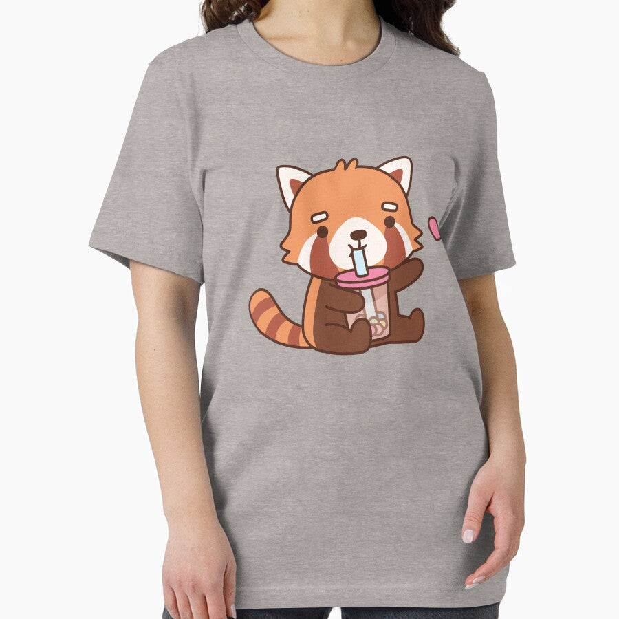 Cute Red Panda Loves Bubble Tea by rustydoodle