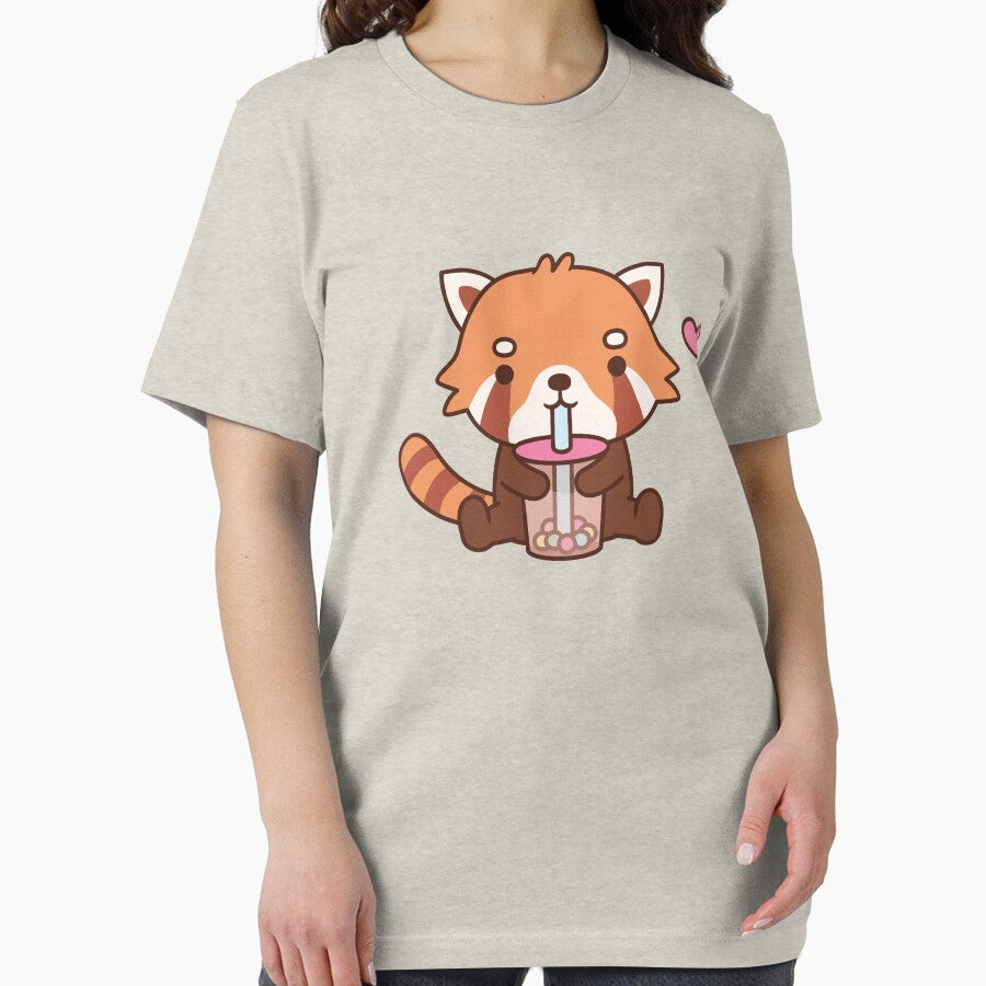 Cute Red Panda Drinking Bubble Tea by rustydoodle
