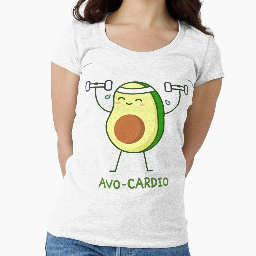 Avocado lifts dumbbells. Avo-cardio pun. by TashaVector