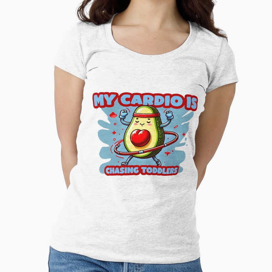 My cardio is chasing toddlers funny avocado mom design by Bezographic