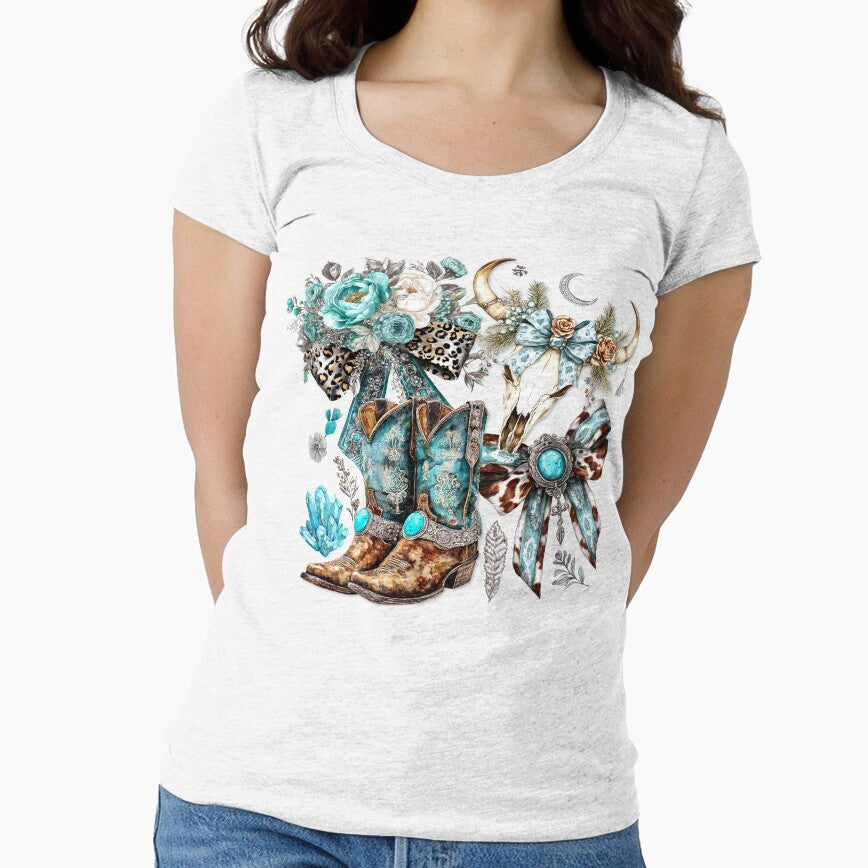 Coquette Cowgirl Turquoise Boots Western Boho by EnlivenDesigns