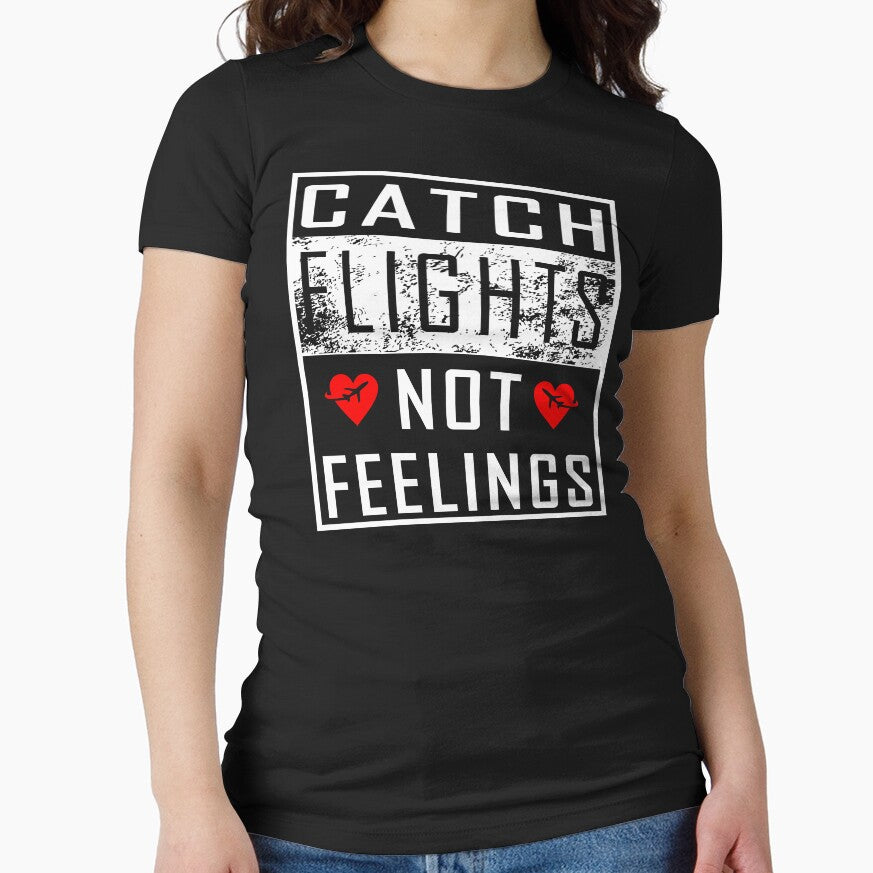 Catch Flights Not Feelings Design , Vintage Travel illustration , Flight Crew Gift by ArtyFiction