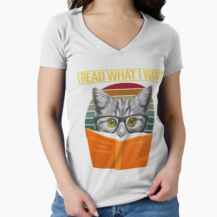 Vintage I Read What I Want Funny Cat Reading A Book - Book Lover by johnking2808