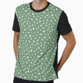 White tiny flowers pattern on green background by Elodie-Motifs