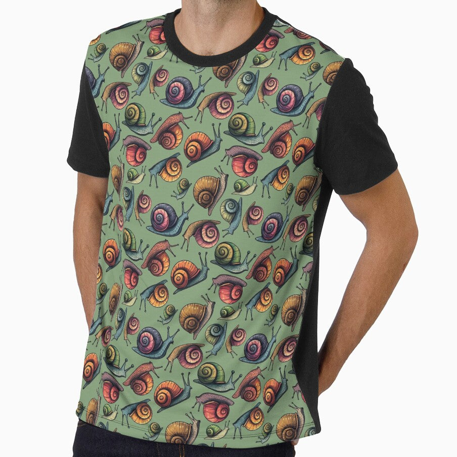 Vintage Snail Pattern (green) by JawKneeArt