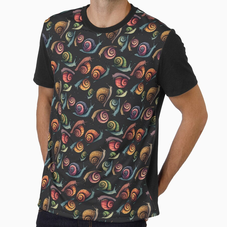 Vintage Snail Pattern (dark) by JawKneeArt