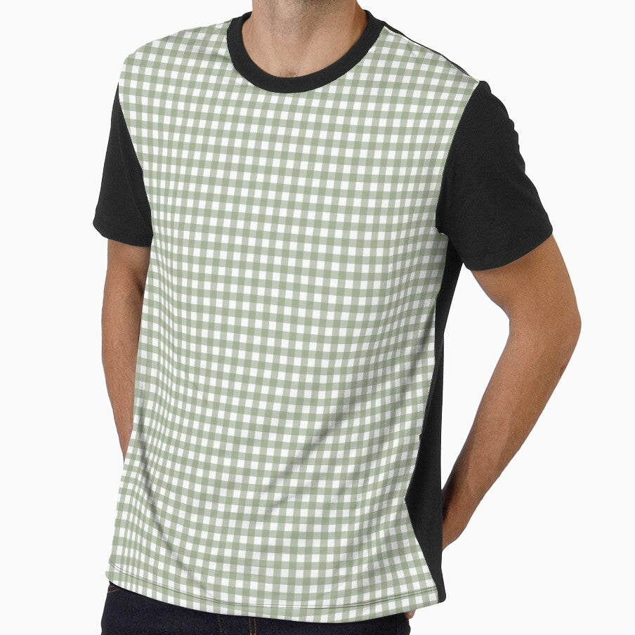 Gingham - sage green and white plaid pattern by Cecca Designs by Cecca-Designs