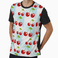 Vintage Blue and Red Cherries Retro Fruit Design by Stickers by @molllyclare