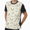 Whimsical Vintage Bicycle Pattern– Wildflower Picnic Illustration in Yellow by Winooski Designs