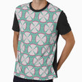 Dragon Fruit Poppy Pattern on Teal by MerryMakewell
