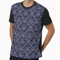 Whimsical Moon Moth Celestial Pattern Midnight Blue by Chiefiechanga