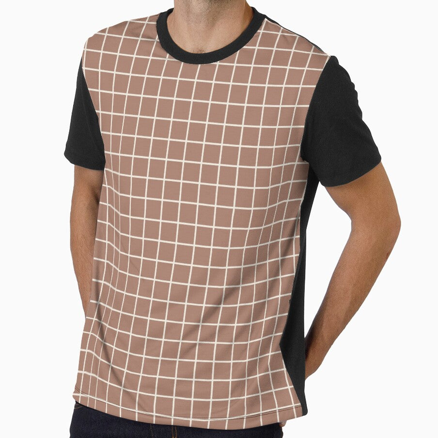 Rustic hand drawn thin lines grid - Mocha mousse by Illustrated by Nat