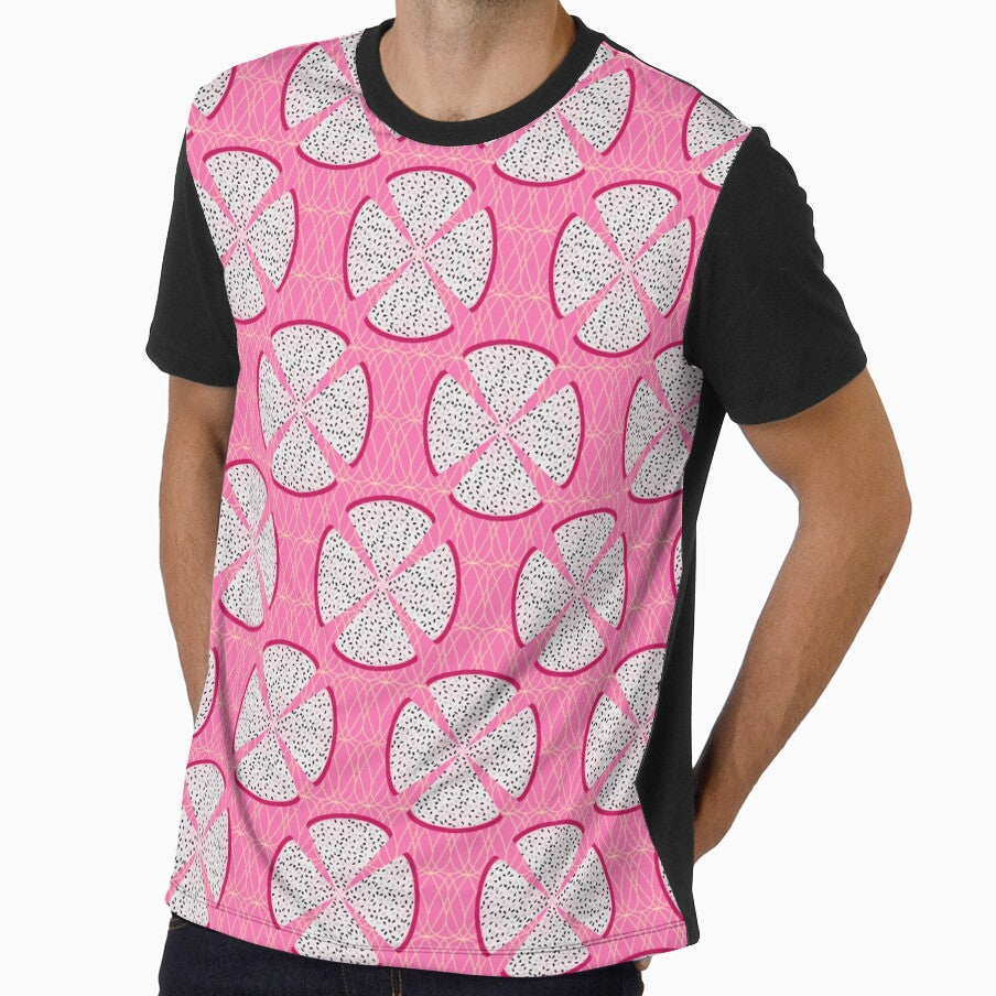 Dragon Fruit Poppy Pattern on Pink by MerryMakewell