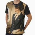 Old Money Faceless Flight Attendant Wallpaper – Timeless Luxury Aviation Art by Ve & Co