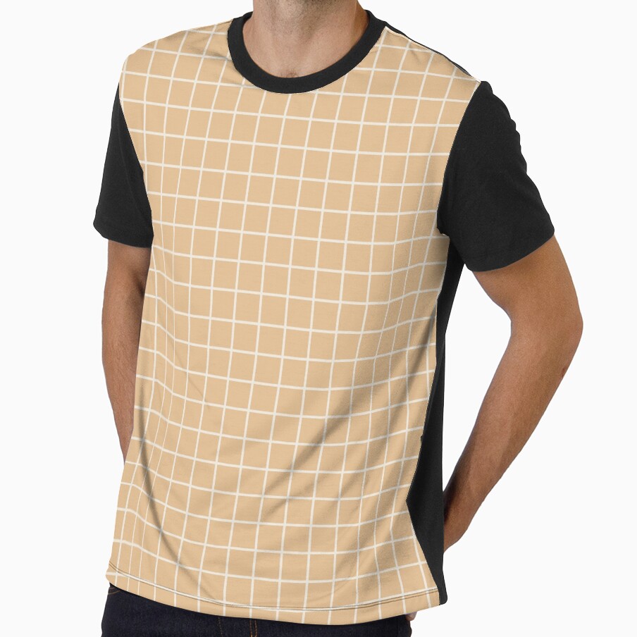 Rustic hand drawn thin lines grid - Soft beige by Illustrated by Nat