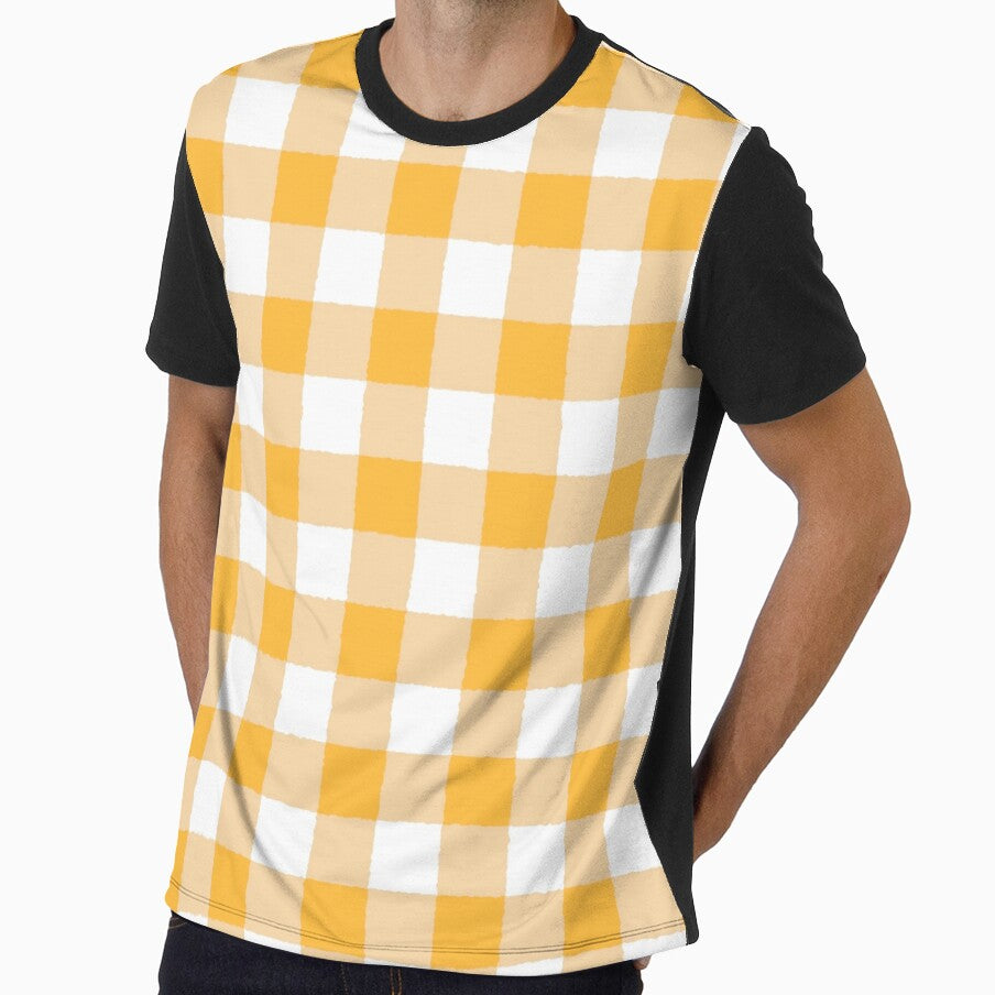 Yellow and White Gingham Check Pattern - Aesthetic Summer Plaid by ElliDesign