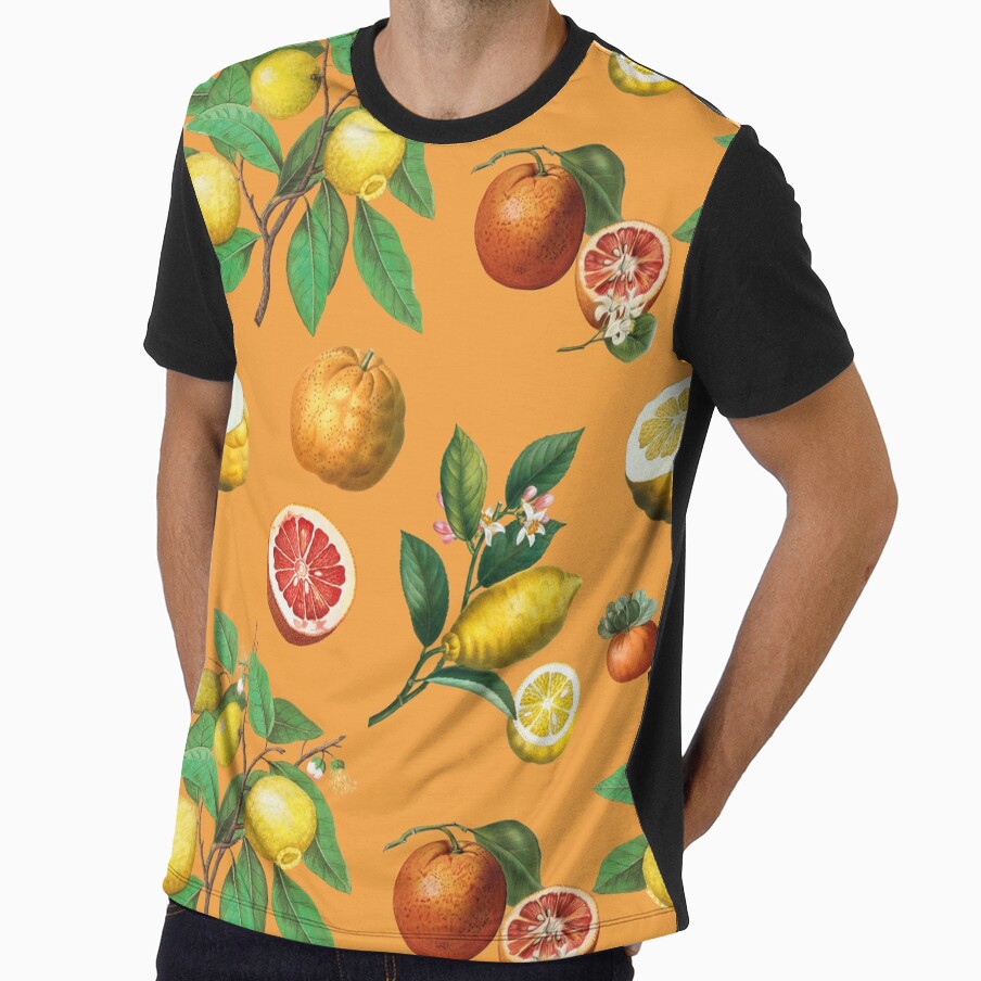 Vintage lemon pattern summer citrus retro yellow pattern by sirenaim
