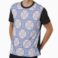 Dragon Fruit Poppy Pattern on Blue by MerryMakewell