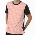 Rustic hand drawn thin lines grid - Pastel pink by Illustrated by Nat
