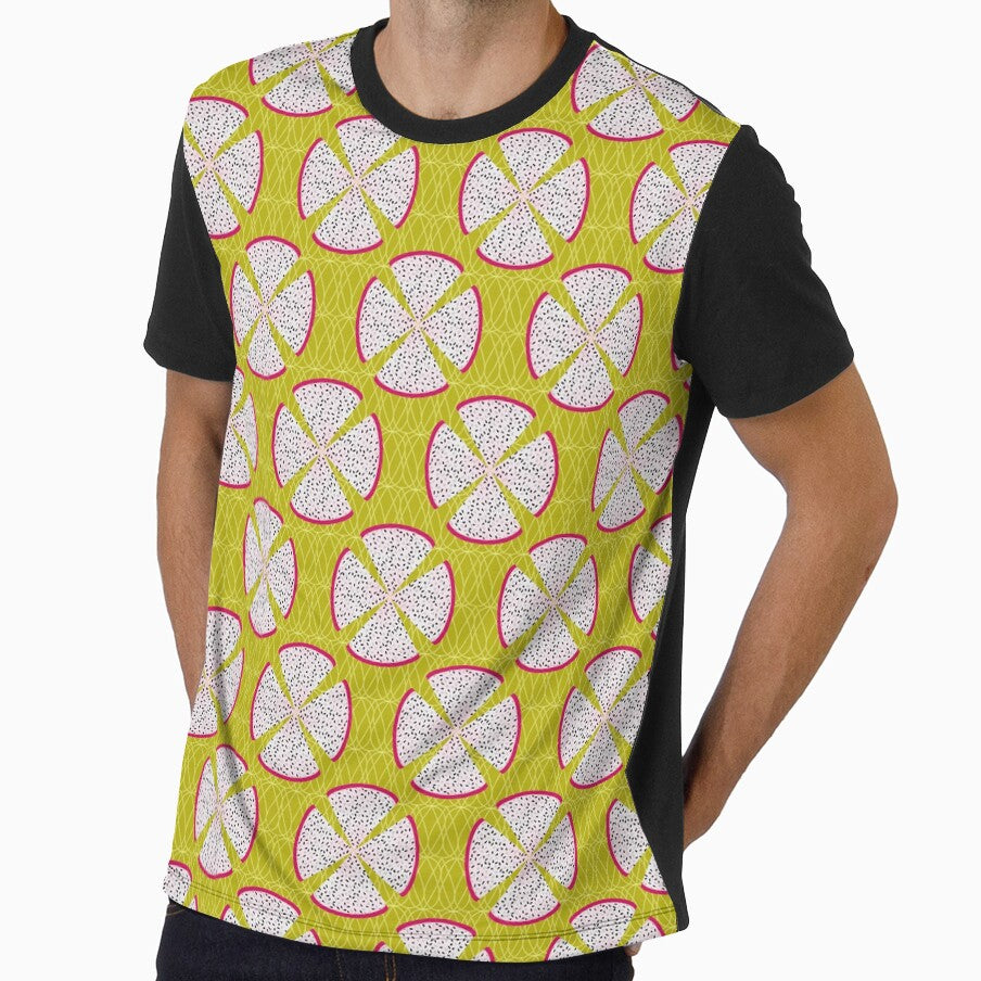 Dragon Fruit Poppy Pattern on Yellow by MerryMakewell