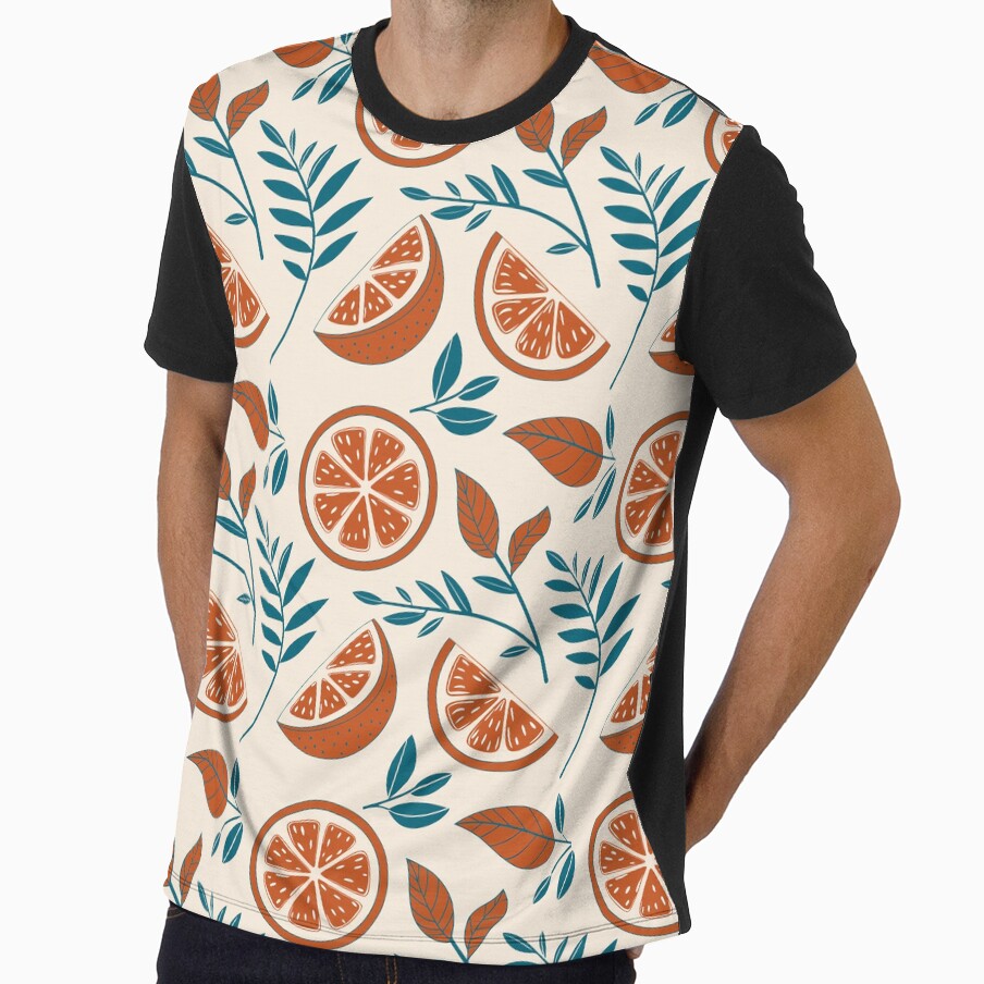 Vintage pattern of orange slices with a beige background by Pattique