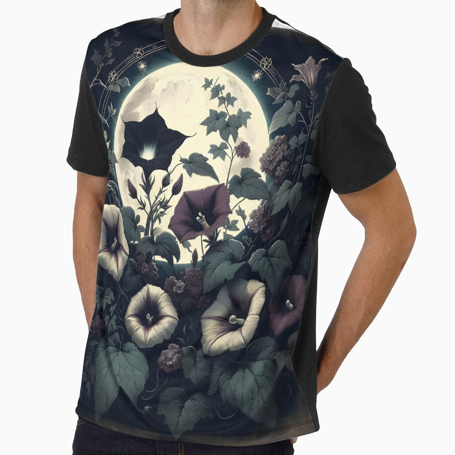 Moonlit Morning Glories Midnight Garden Floral Art by ArtDesignRemix