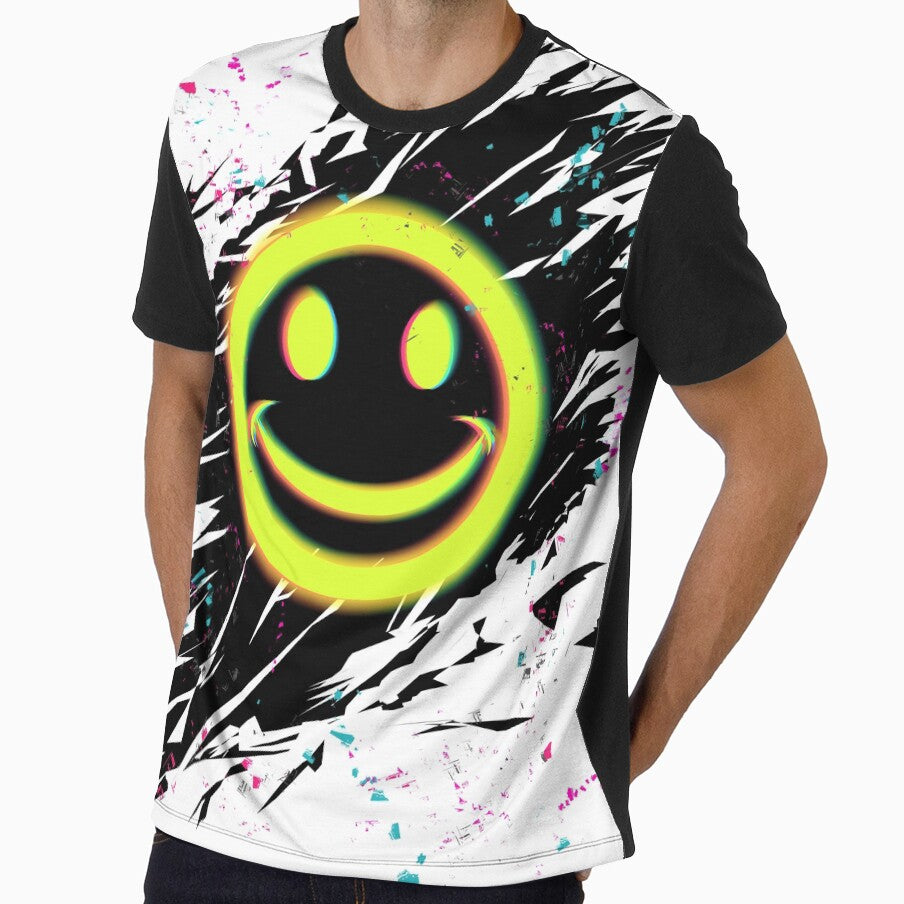Smiley rave acid neon 80s 90s music emoji by SireKnight