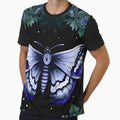 Moonlit Purple Moth Midnight Garden Art by ArtDesignRemix