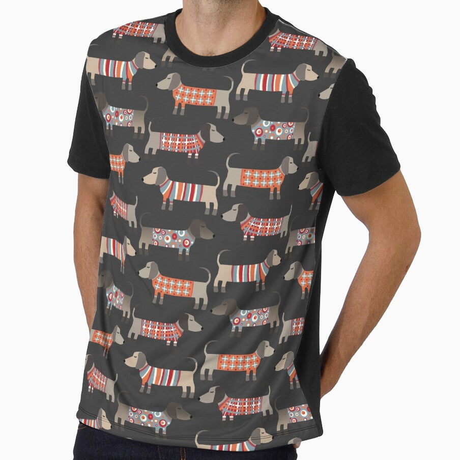 Dachshund Sausage Dogs in Sweaters Dark by squirrell