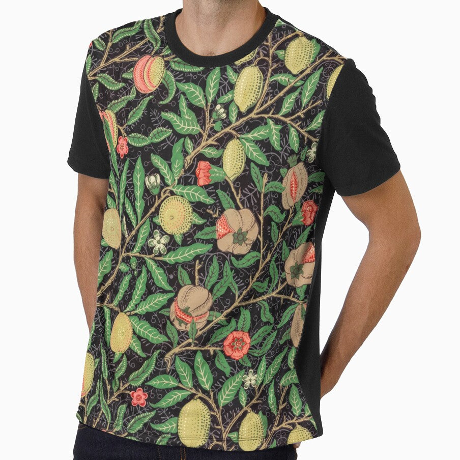 Fruit pattern, lemon pattern, fruits and branches with flowers by LeAllureVintage