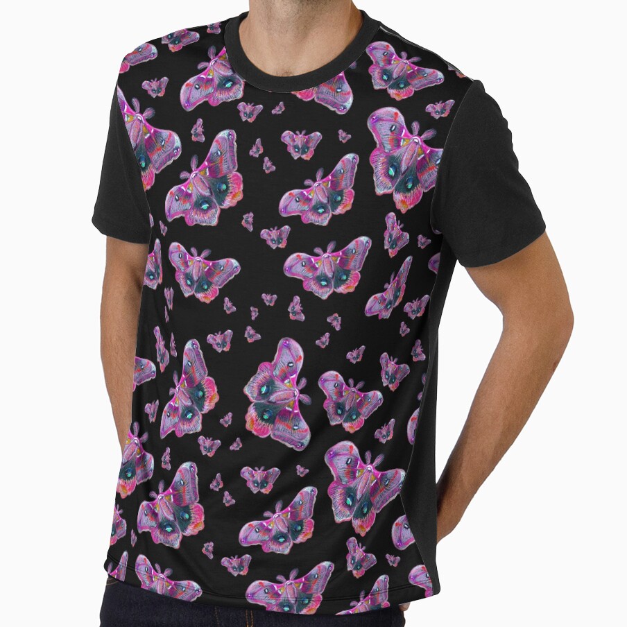 Glowing Moths - Fuchsia Version by Negin Mf Designs