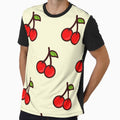 Cute Cherry Fruit Pattern – Kawaii Red Cherries on Cream Background by Chercheryellow