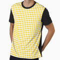 Gingham Pattern Bright Yellow White by Pinkdeer Designs