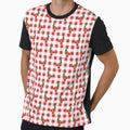 Gingham Pattern Red and White Cherries by Pinkdeer Designs
