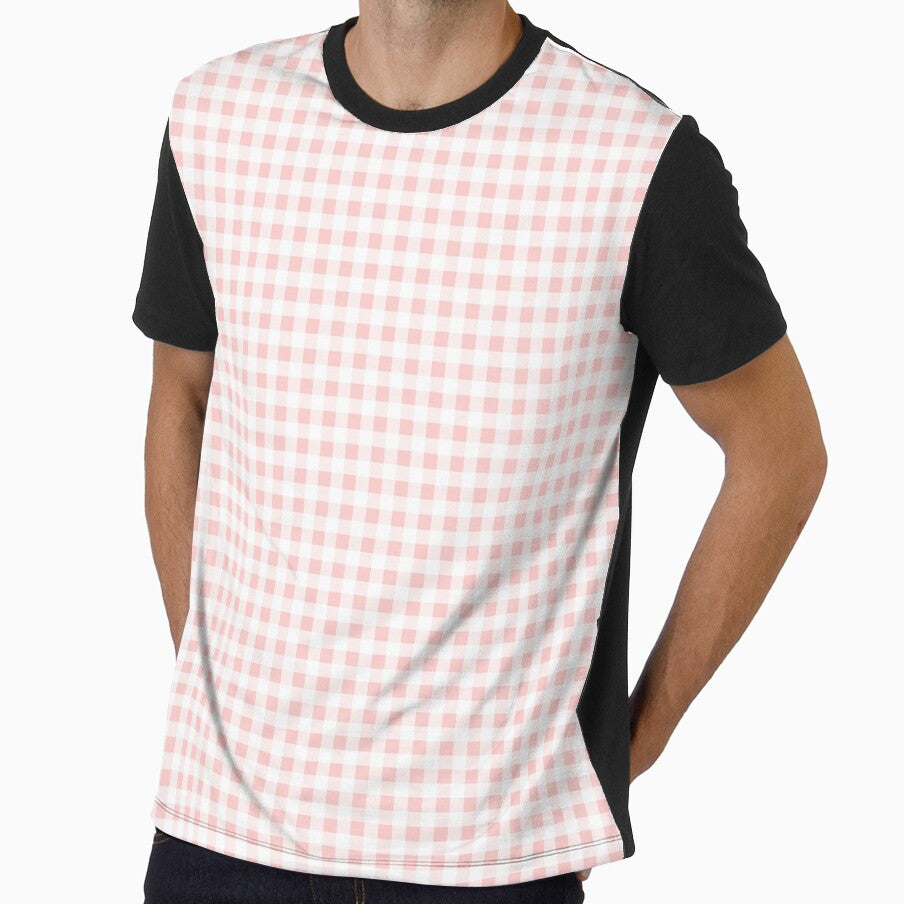 Gingham Pattern Light Pink White by Pinkdeer Designs