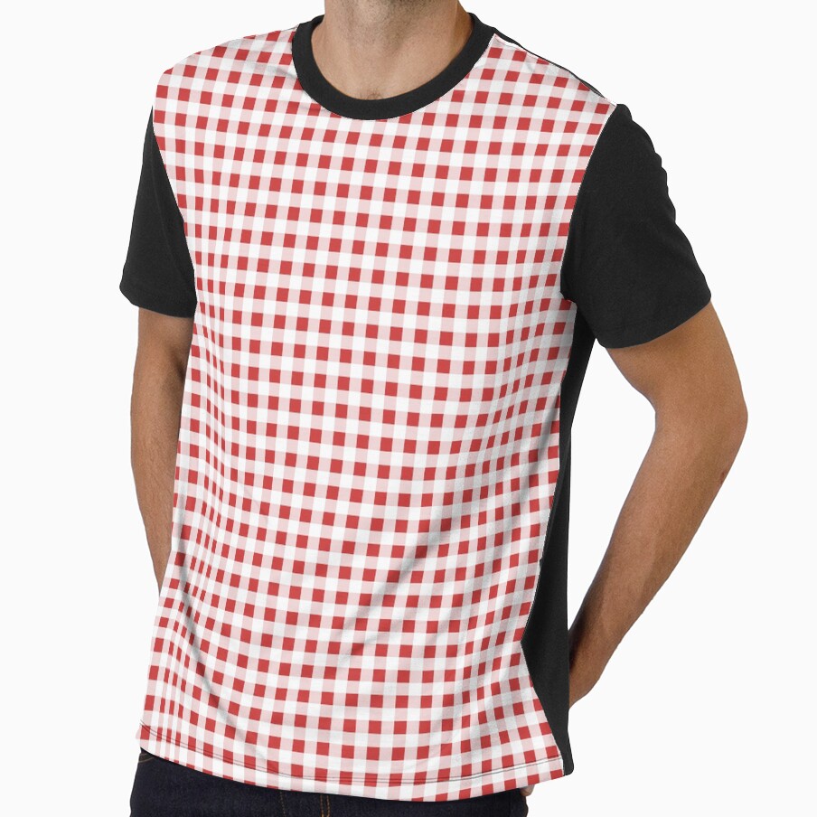 Gingham Pattern Red and White by Pinkdeer Designs