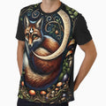 Mystical Fox Moon Mushroom Forest Whimsigoth Fantasy Art by ArtDesignRemix