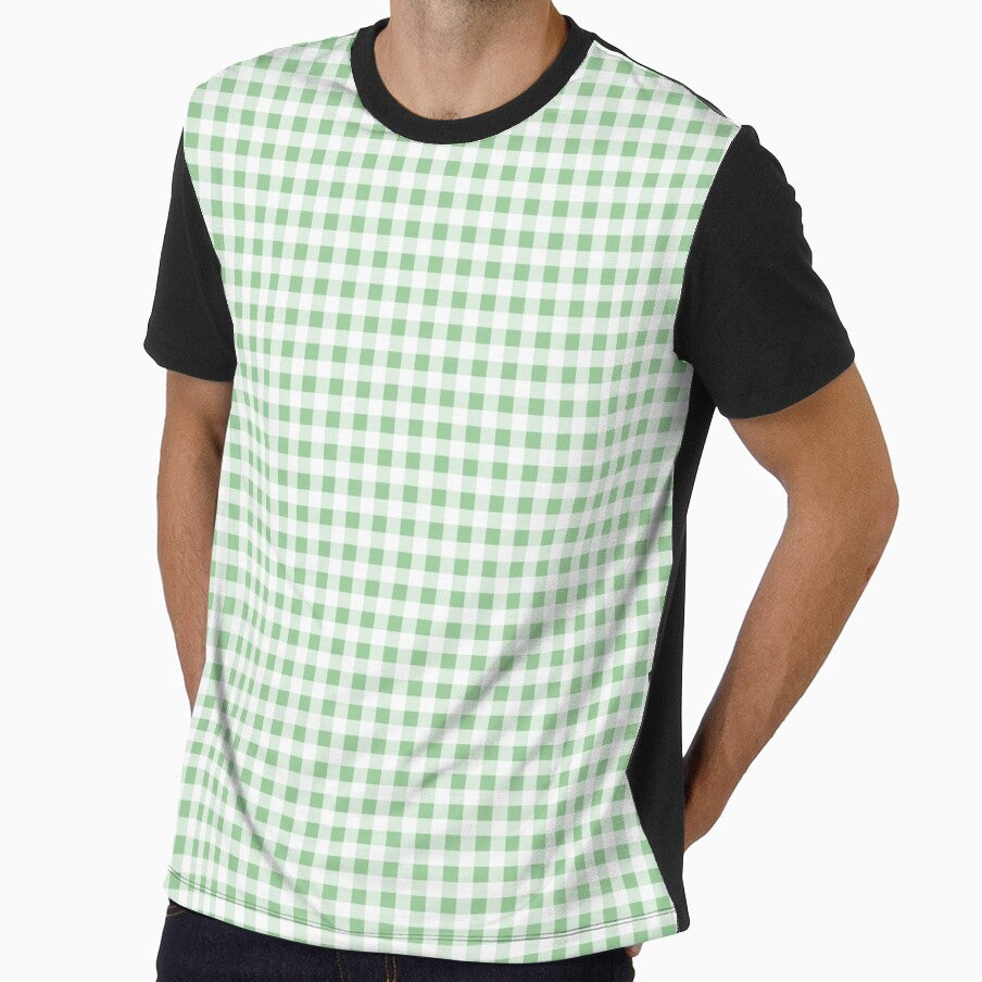 Gingham Pattern Light Green White by Pinkdeer Designs