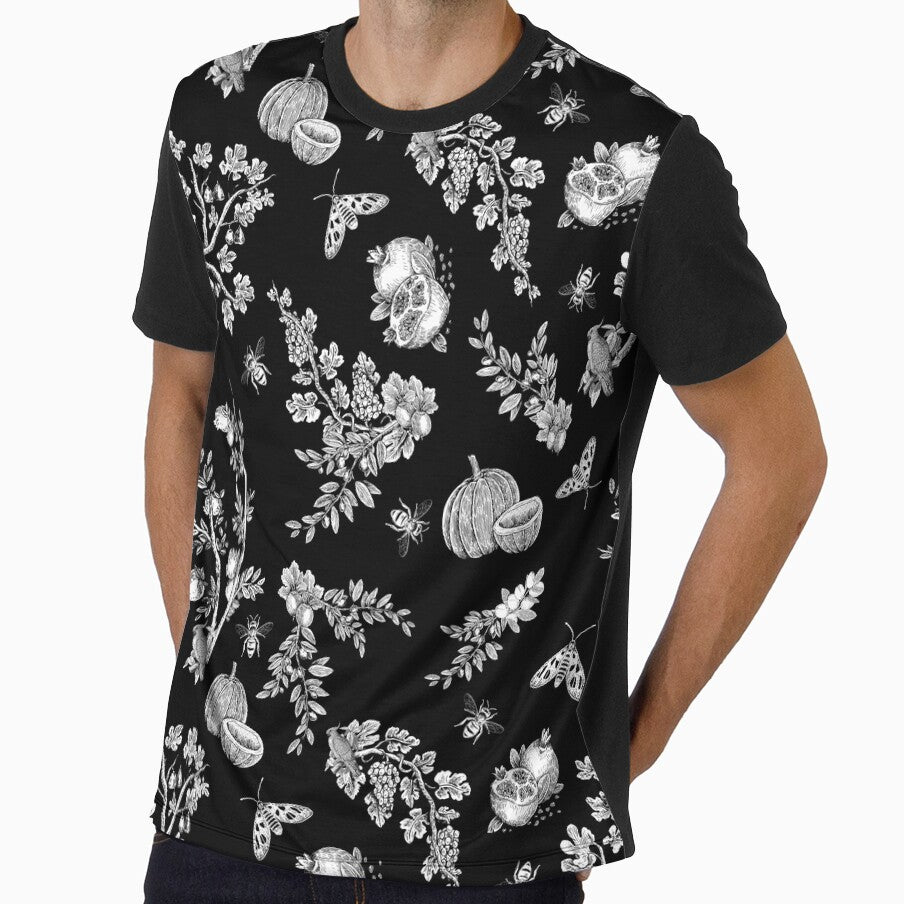 whimsical floral garden with fruits by Sticker Mage