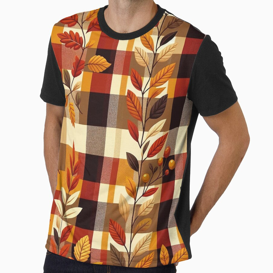 Autumn-Inspired Gingham Pattern Print by PinUpPizzazz