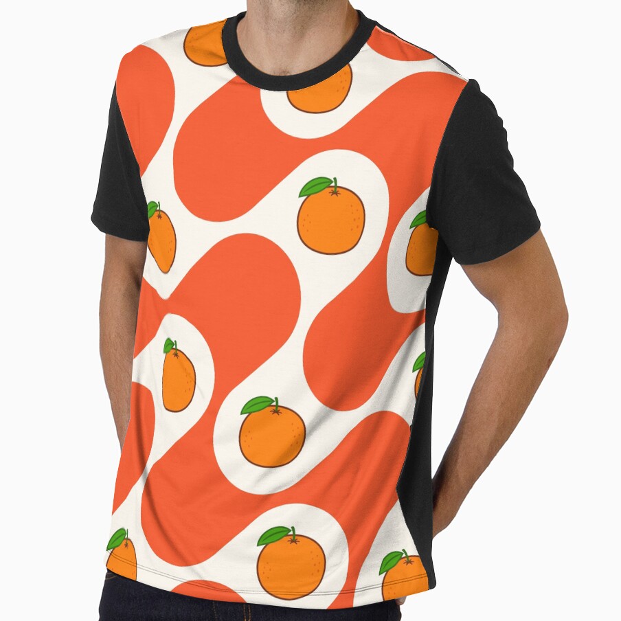 Orange retro wave with fruit by BritishDelights