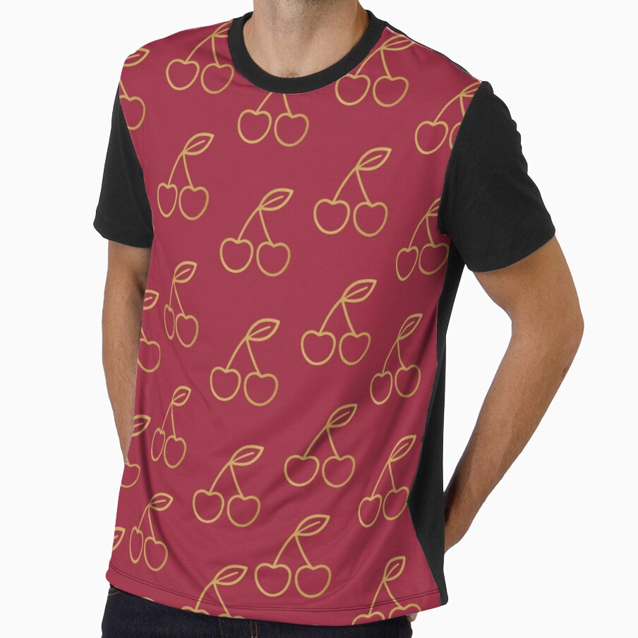 Pattern of Cherries on a Wine Background by imperiumpublicitario