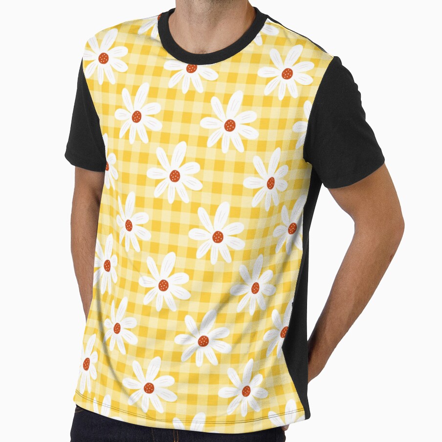 Pretty Daisy Gingham Design - Yellow and White Sunny Summer Cottagecore by TheLoveShop