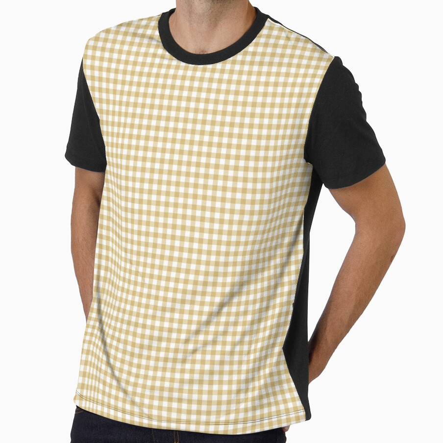 Classic Checkerboard Grid Checkered Gingham In Soft Mustard Yellow by EliveraDesigns
