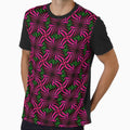 Candy Flip Trippy Dark Green Pink Pattern by theWeppen